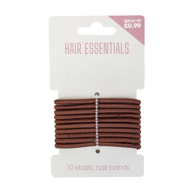 Hair Accessories^Beauty Outlet 10 Brown Elastics BEAU165
