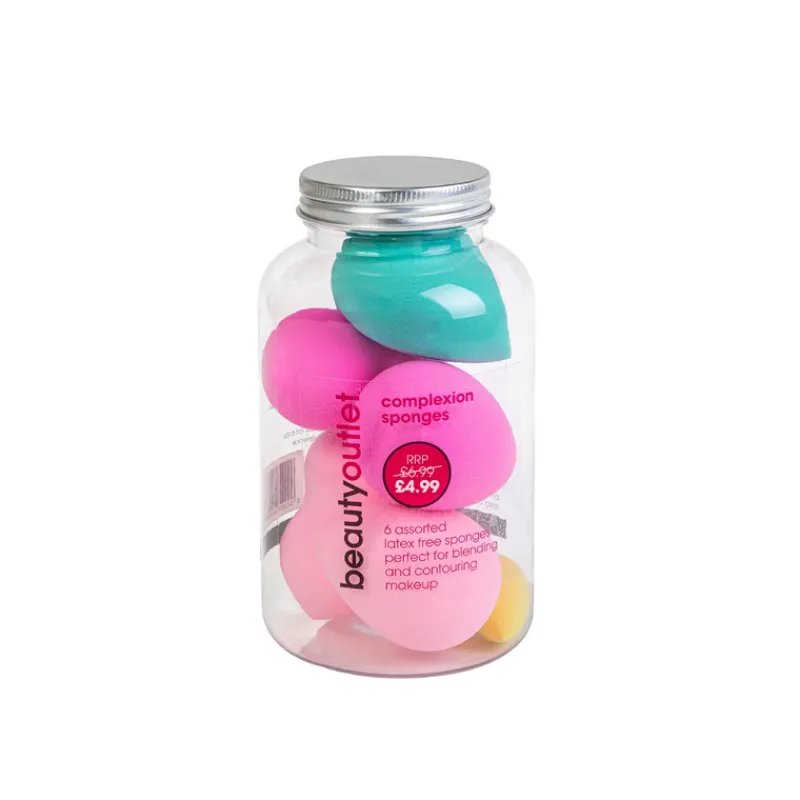 Makeup Sponges^Beauty Outlet 6 Complexion Sponges In Jar BEAU320