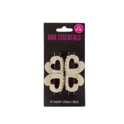 Hair Accessories^Beauty Outlet 4 Heart Claw Clips Nude BEAU368