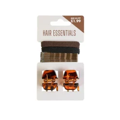 Hair Accessories^Beauty Outlet 2 Mini Claw Clips & Elastics BEAU468