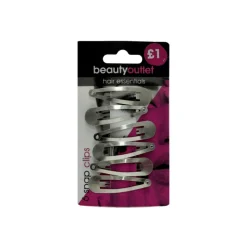 Hair Accessories^Beauty Outlet 6 Snap Clips Silver BEAU148