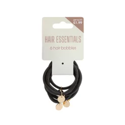 Hair Accessories^Beauty Outlet 6 Soft Rolled Elastics Black With Disc BEAU519