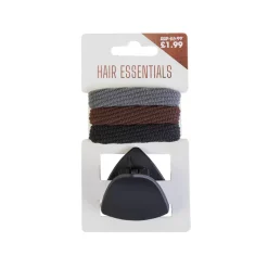 Hair Accessories^Beauty Outlet Triangle Claw Clip & Elastics Black BEAU469