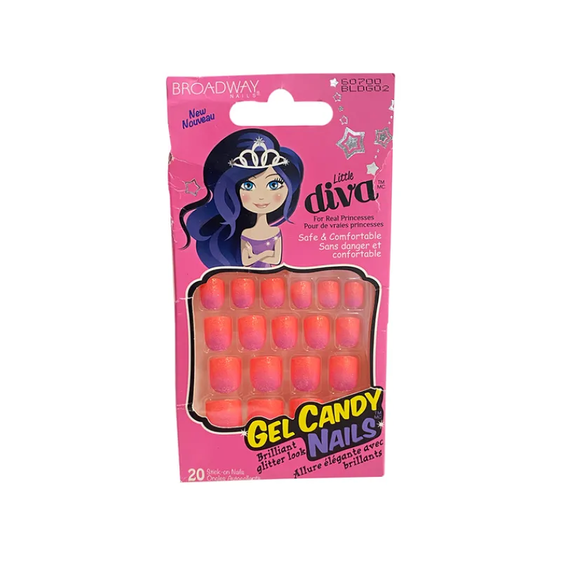 False Nails^Kiss Broadway Little Diva 20 Nails 60700 Coral Gradient