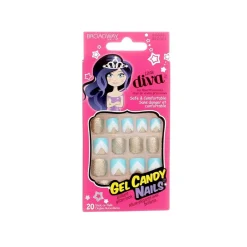 False Nails^Kiss Broadway Little Diva 20 Nails Gold Glitter 60689