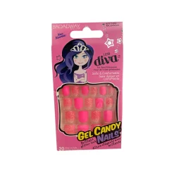 False Nails^Kiss Broadway Little Diva 20 Nails 60700 Coral Glitter