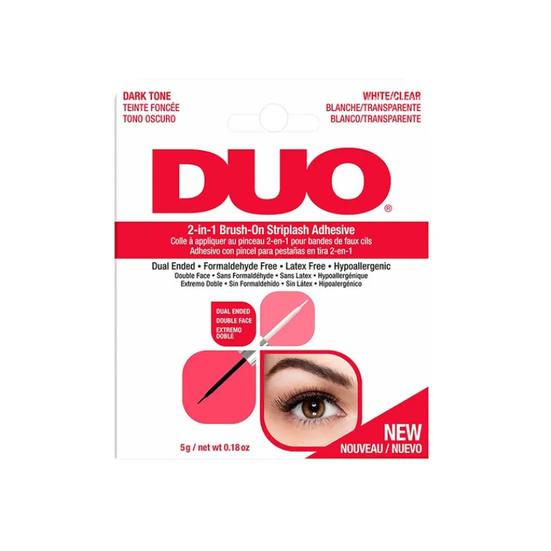 Eyelash Accessories^Ardell Duo 2-in-1 Brush-On Striplash Adhesive Dark Tone White Clear 5g