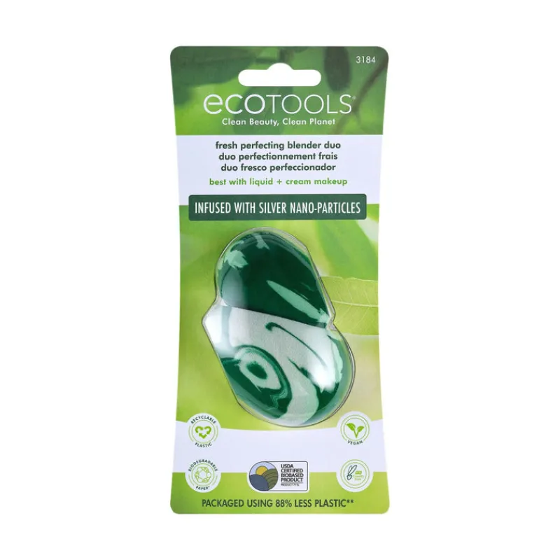 Makeup Sponges^Eco Tools EcoTools Fresh Perfecting Blender Duo Antimicrobial Silver