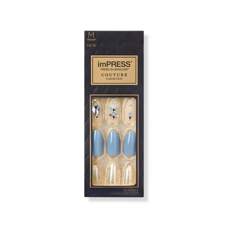False Nails^Kiss Impress Couture 30 Medium Nails 86777 Blue Mood