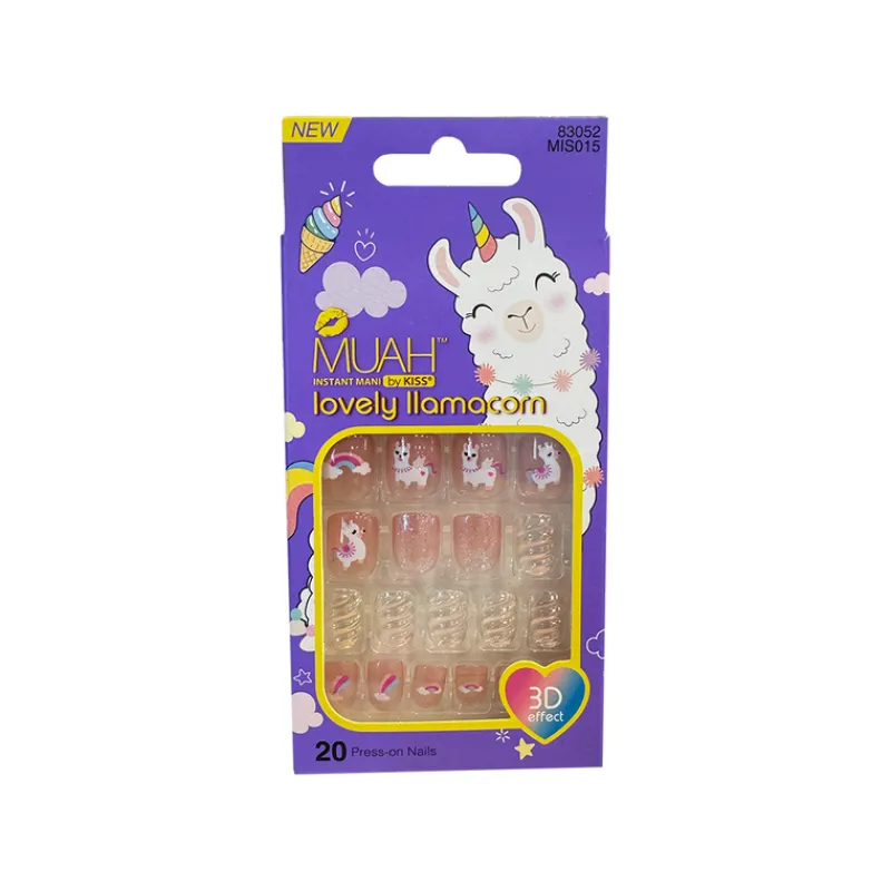 False Nails^Kiss Muah Lovely Llamacorn 20 3D Nails