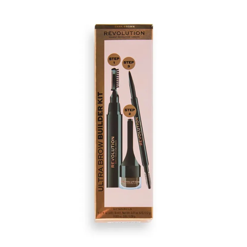 Eyebrow Pencils^Revolution Makeup Ultra Brow Builder Kit Dark Brown