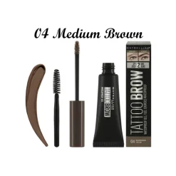 Eyebrow Gels^Maybelline Tattoo Studio Brow Waterproof Gel Medium Brown 04