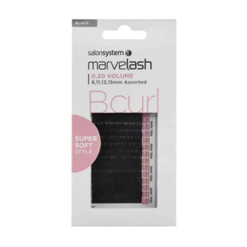 False Eyelashes^Salon System Marvelash 0.20 Volume Lashes 9mm Black