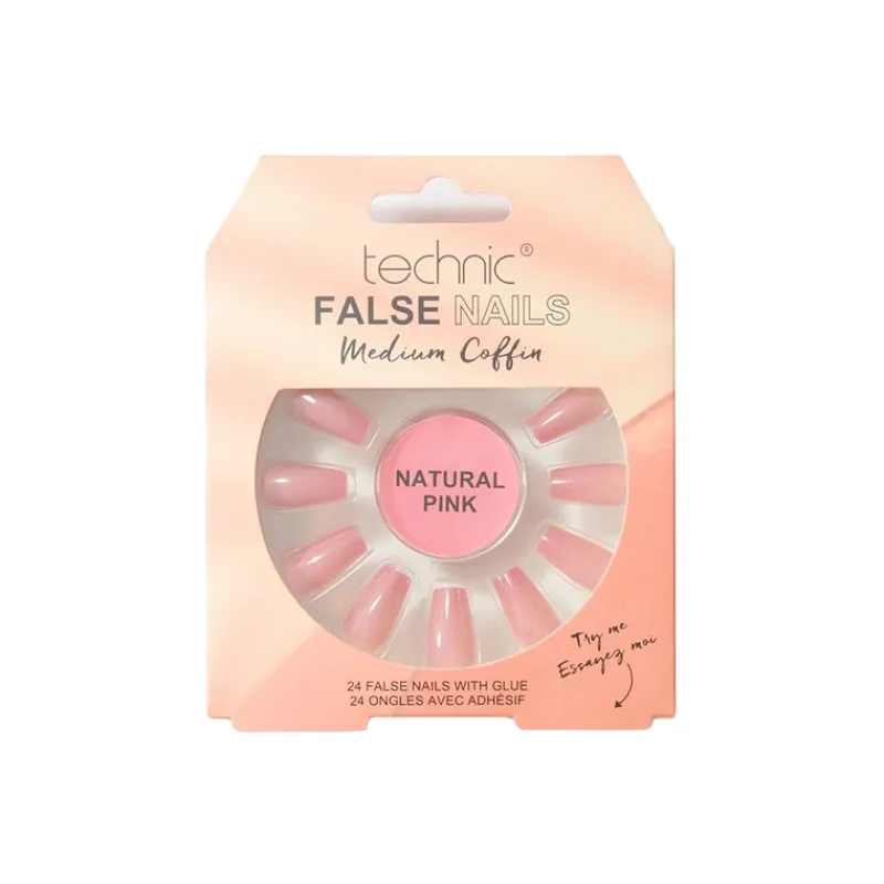 False Nails^Technic Medium Coffin False Nails Natural Pink