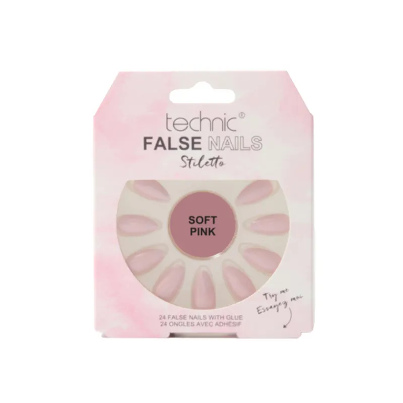 False Nails^Technic Stiletto False Nails Soft Pink