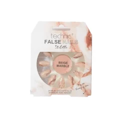 False Nails^Technic Stiletto False Nails Beige Marble