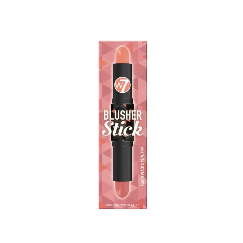 Blushers^W7 Blusher Stick Peachy Peach & Petal Pink