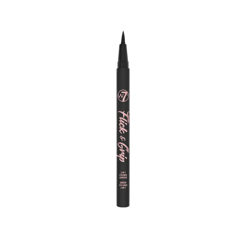 Eyeliners^W7 Flick & Grip 2-In-1 Adhesive Eyeliner Pen Black