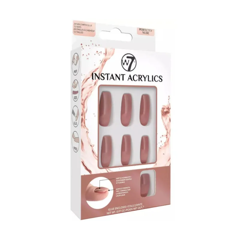 False Nails^W7 Instant Acrylics Perfectly Nude
